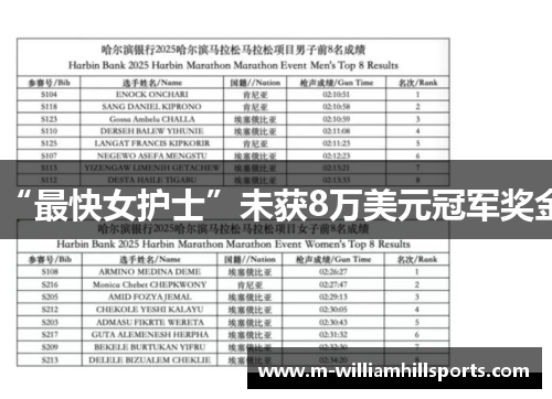 “最快女护士”未获8万美元冠军奖金
